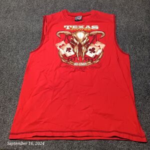 Vintage Top Heavy Tank Top Shirt Medium Red Texas Hold '‎ Em Poker Y2K